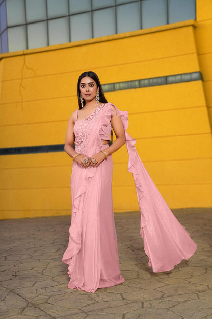 shadding-pink-color-sequence-thread-work-designer-wedding-lehenga-choli-for-wedding-function