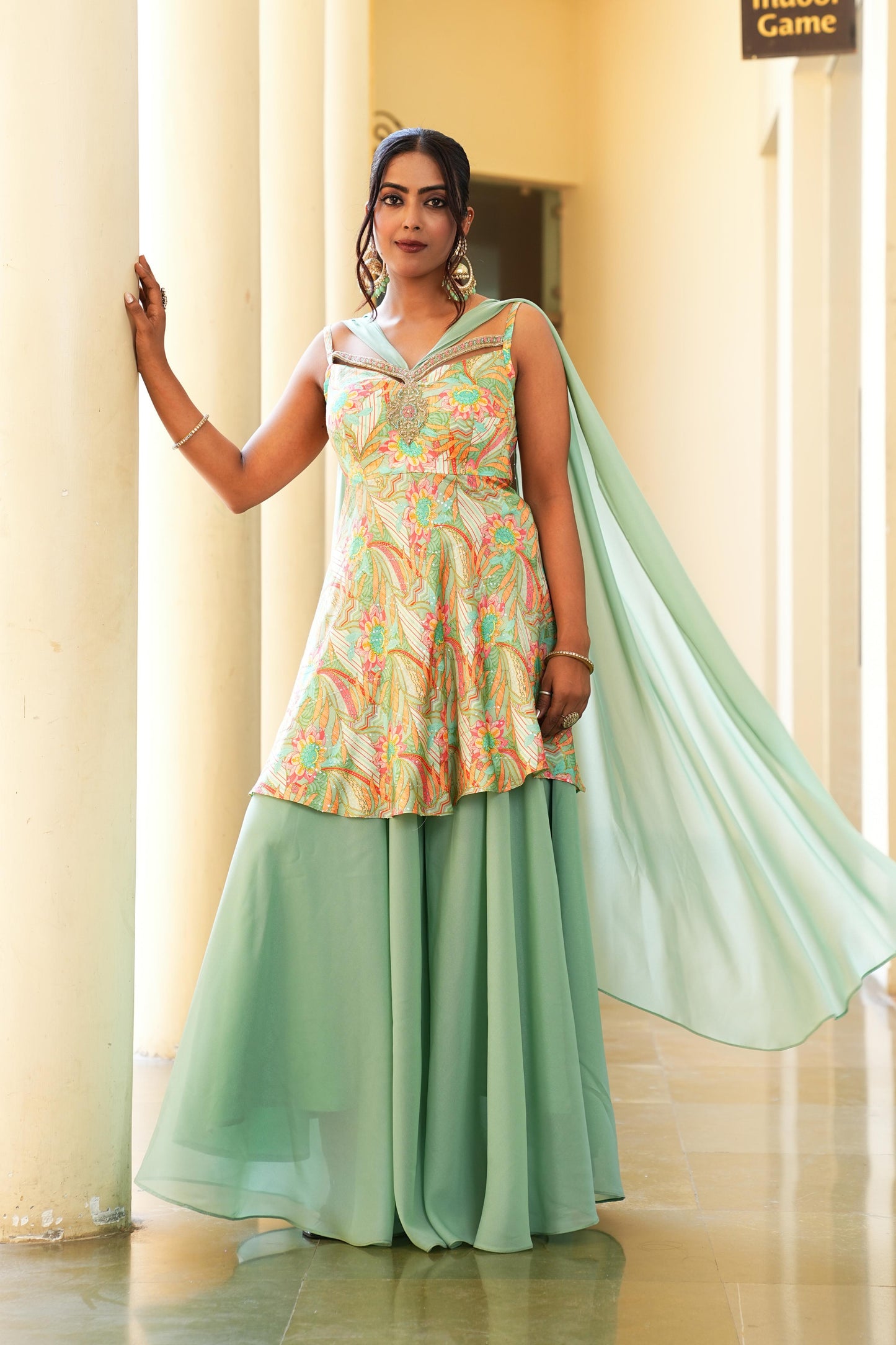 parrot-green-color-designer-lehenga-choli-for-wedding-haldi-function