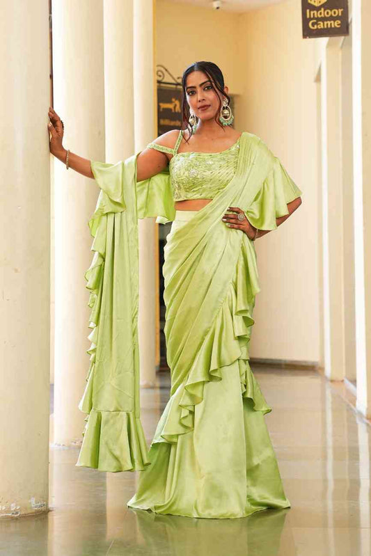 parrot-green-color-sequence-embroidery-work-designer-lehenga-choli-for-wedding-haldi-function