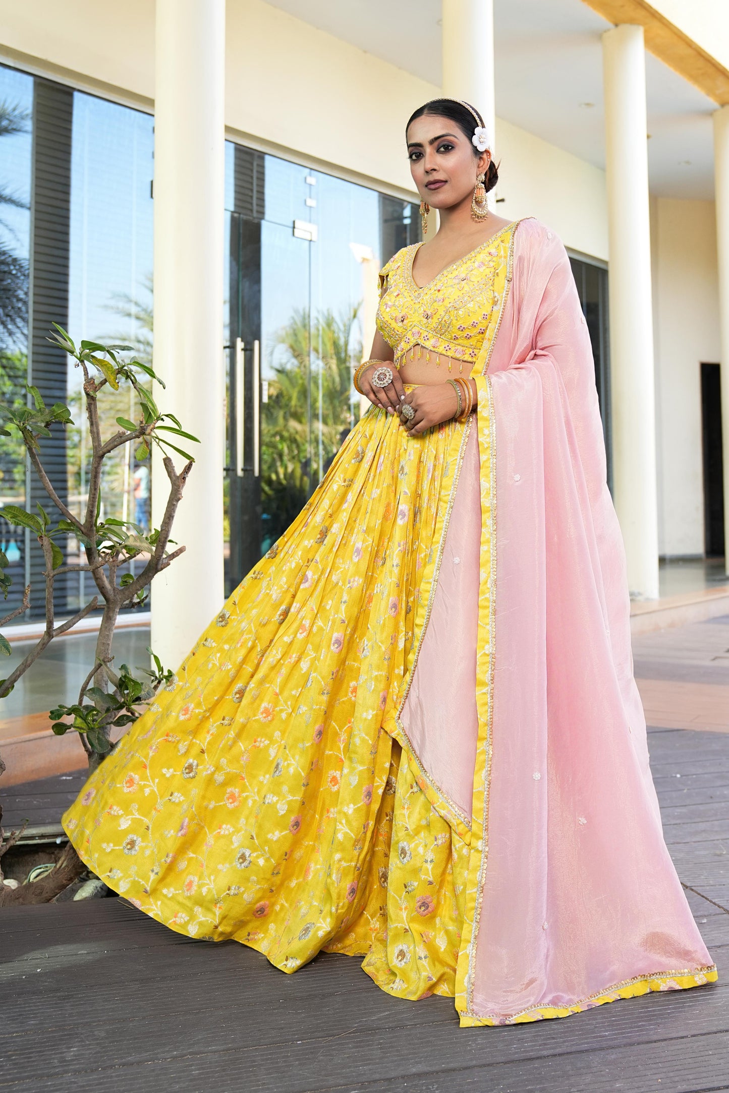 yellow-pink-color-sequence-embroidery-work-designer-lehenga-choli-for-wedding-function