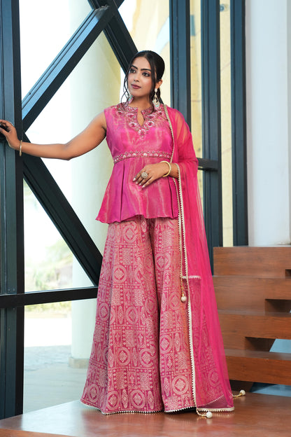 rosy-peach-color-sequence-thread-embroidery-work-designer-lehenga-choli-for-wedding-function