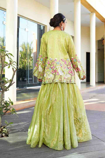 parrot-green-color-sequence-thread-work-designer-wedding-lehenga-choli-for-wedding-function